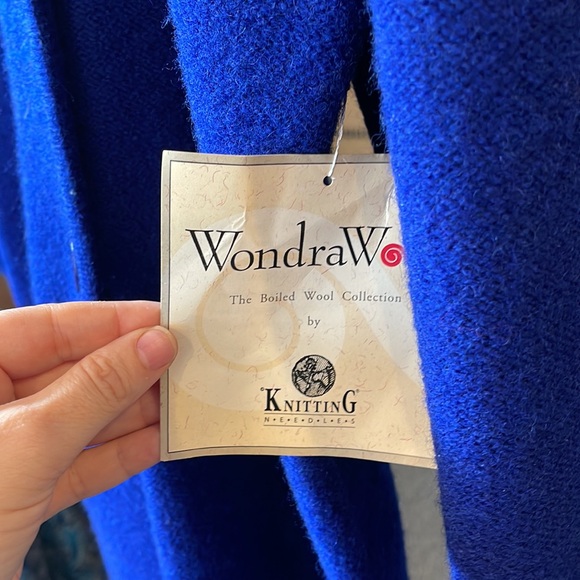 VTG KandraWool Cobalt Blue Coat Size Large Retro NWT 90s Outerwear - Picture 4 of 8